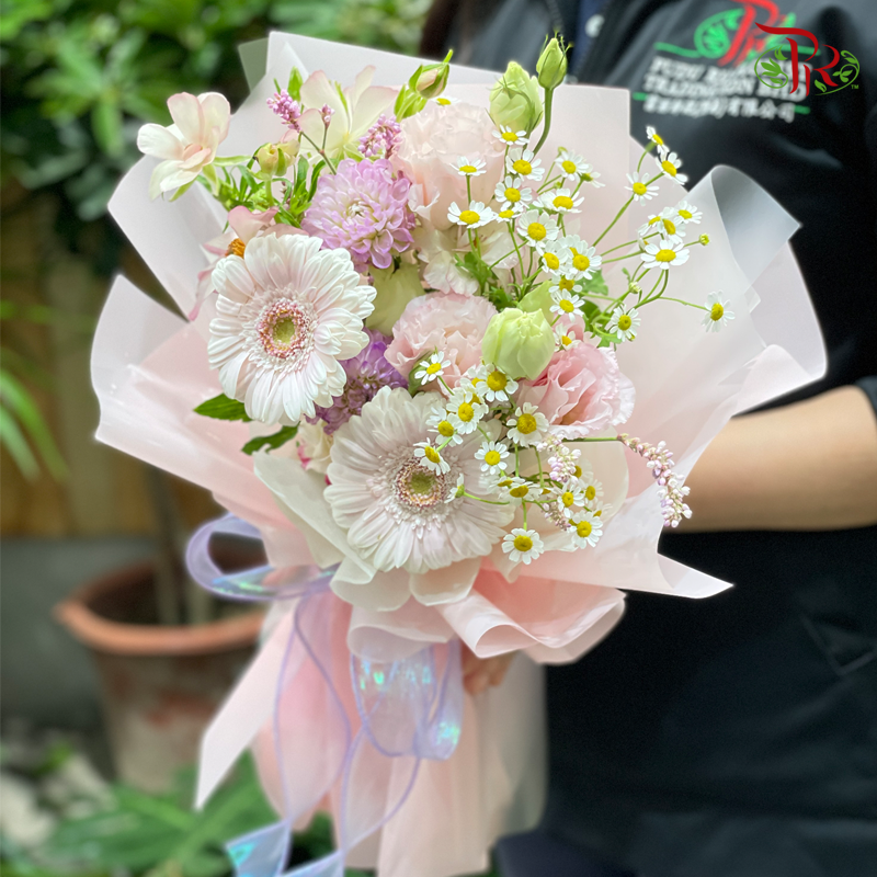 Assorted Baby Pink Tone Bouquet (S size) - Pudu Ria Florist