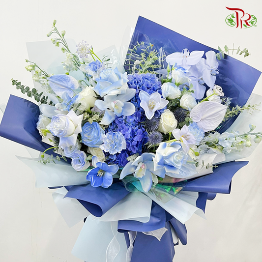Assorted Blue Flowers Premium Bouquet (Orchid) (XL size) - Pudu Ria Florist