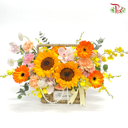 Grand Sunflower Arrangement With Pearl. (M size)