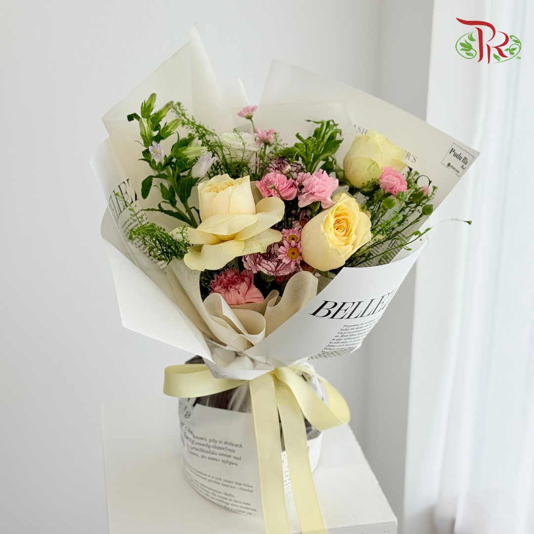Signature Weekly Flower Bunch - Blush & Buttercup Petals (Medium Bunch)