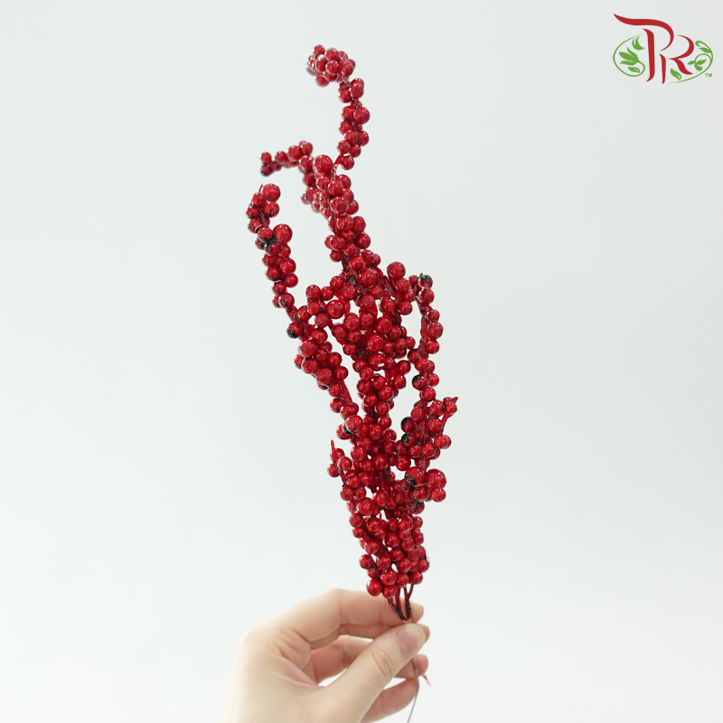 35-40cm - Artificial Clump Ilex - Red (5 Units)