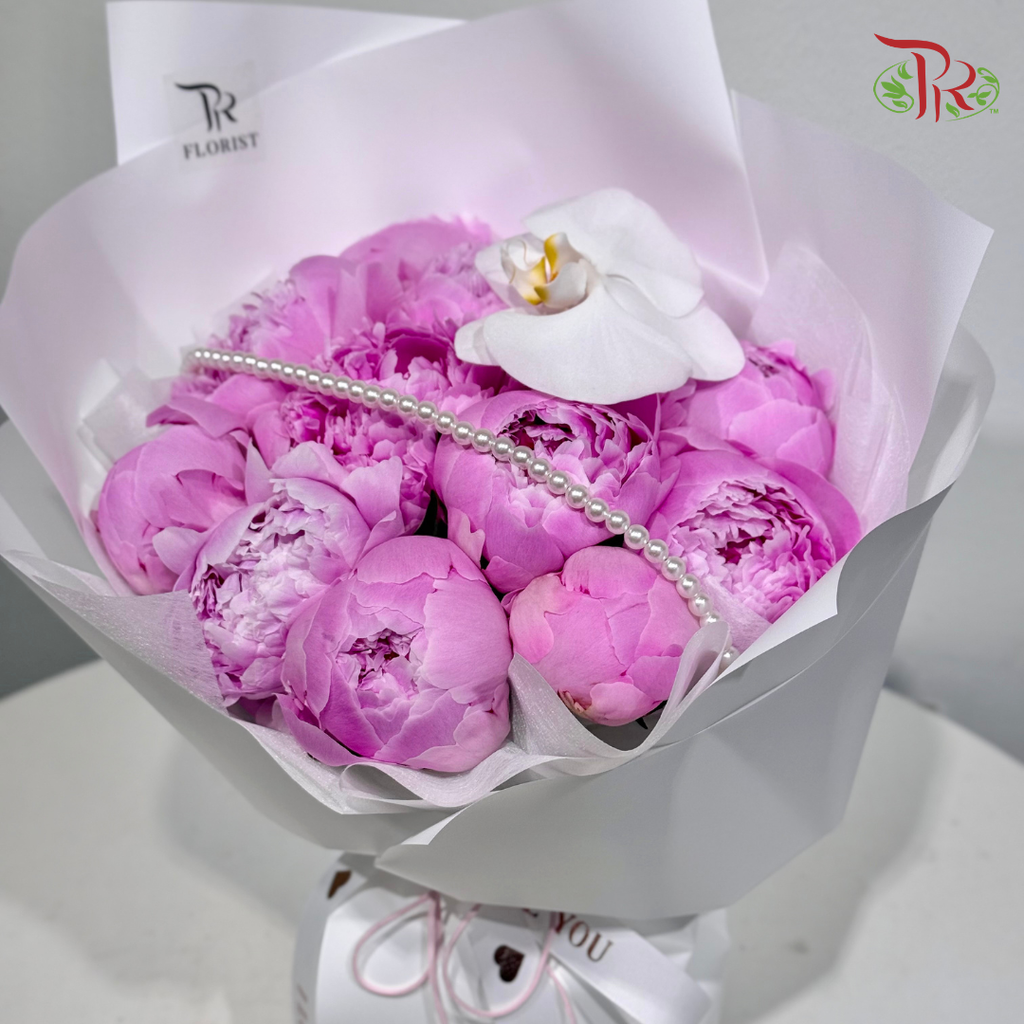 【520 Valentine】Blush Pearl Peony Hand Bouquet