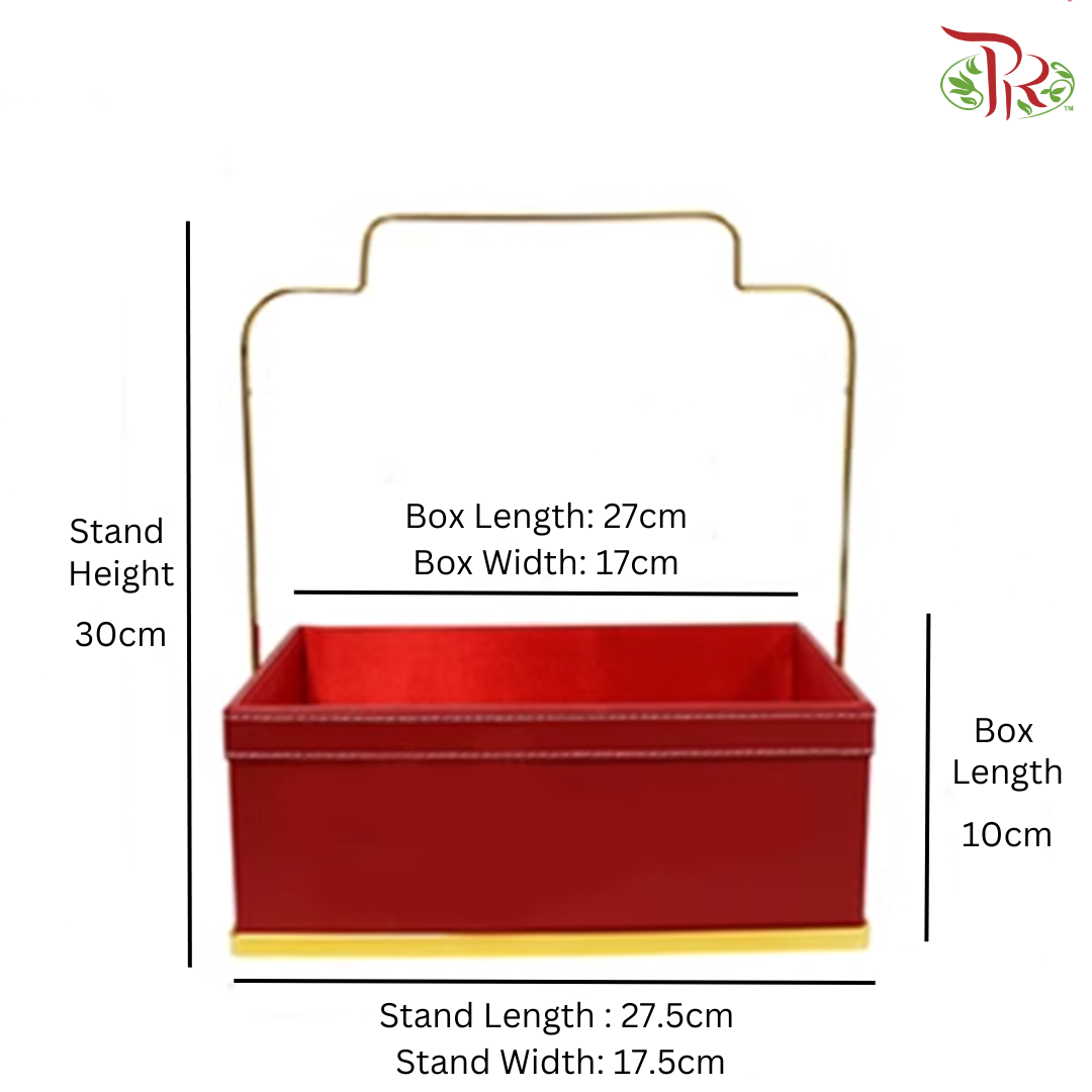 FB11 & FB12 - CNY Hand Held Steel PU Leather Floral Box - Red (With Options) (WFL109PZ)