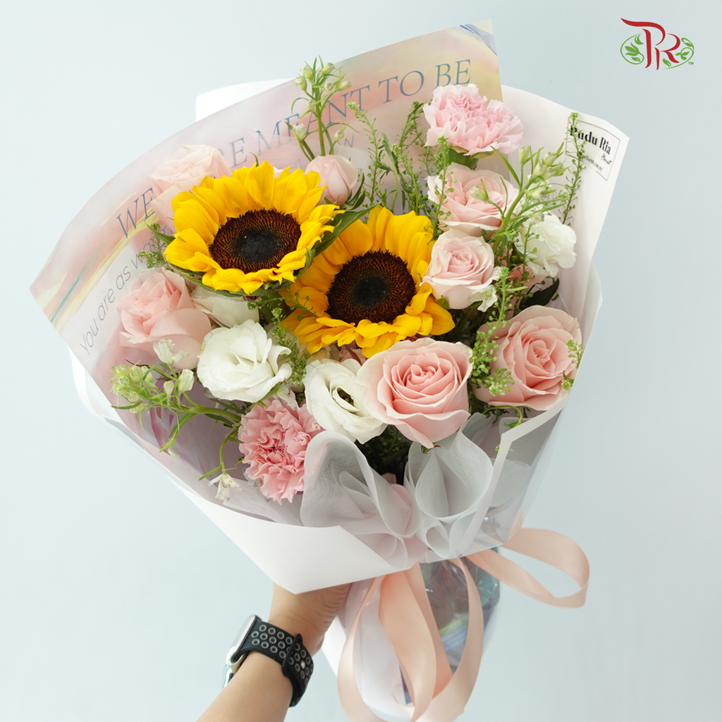 Signature Weekly Flower Bunch - Sunflower Serenade in Pink (Big Bunch)