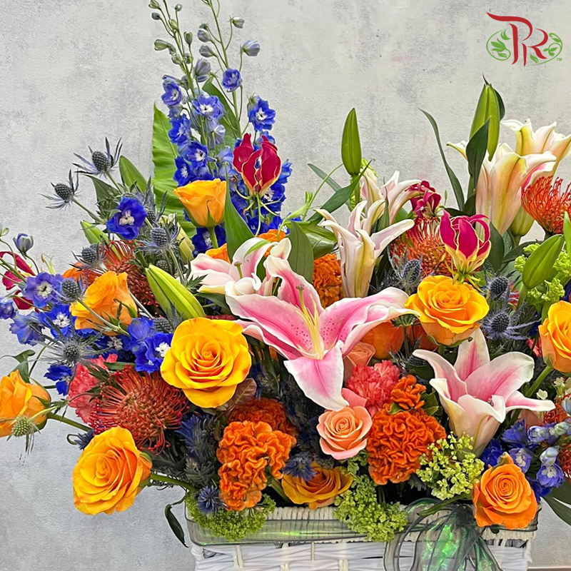 Van Gogh Inspired "The Night Café" Basket Arrangement (XL Size) (Pre-order 1 Day in advance)