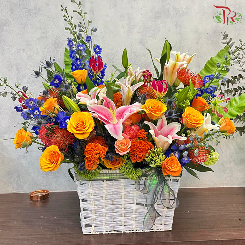 Van Gogh Inspired "The Night Café" Basket Arrangement (XL Size) (Pre-order 1 Day in advance)