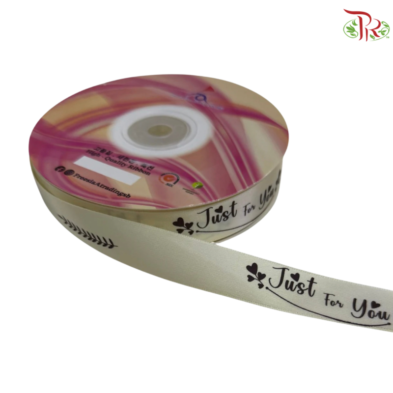 FRB134 Soft Pastel Colour Premium Satin Ribbon "Just For You" (20mm X 50Yards)
