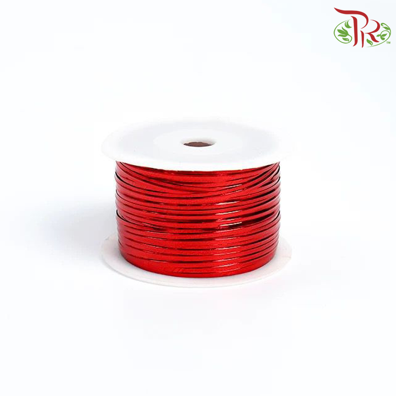 4MM Metallic Ribbon Tie - Red