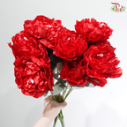 52cm - Artificial Peony Bush Red (2 Stems)
