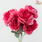 52cm - Artificial Peony Bush - Dark Pink (2 Stems)