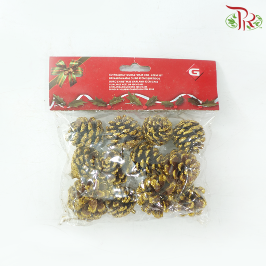 5CM- Pine Cone Natural - Gold (Per Packet)