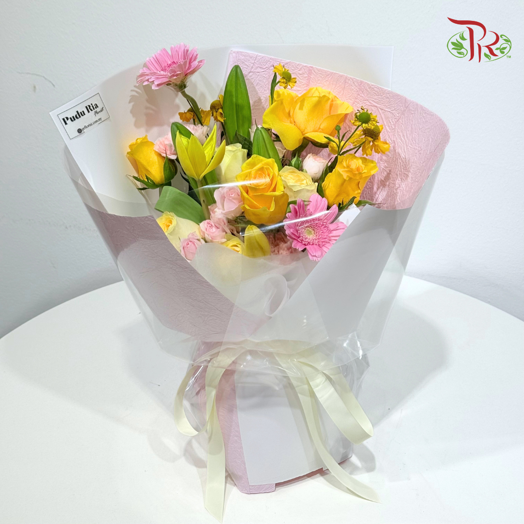 Signature Weekly Flower Bunch - Sunny Pink Swirl (Medium Bunch)