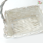 Whitewashed Rectangular Basket