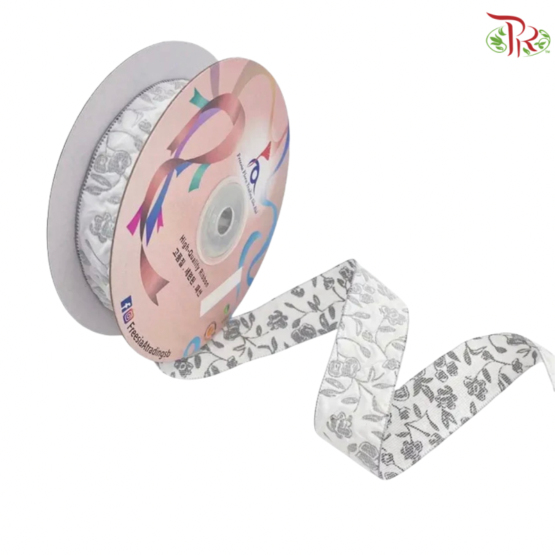 FRB128 Floral Collection Fabric Ribbon (25MM x 10Yards)