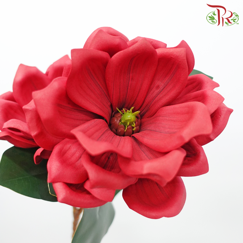 79cm - Artificial Magnolia Spray - Red (2 Stems)-Red-Pudu Ria Florist-prflorist.com.my