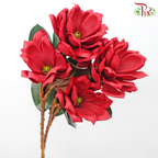 79cm - Artificial Magnolia Spray - Red (2 Stems)-Red-Pudu Ria Florist-prflorist.com.my