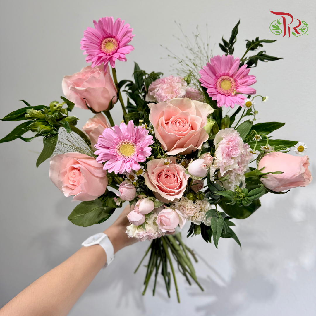 Signature Weekly Flower Bunch - Peachy Pink Sunshine (Big Bunch)