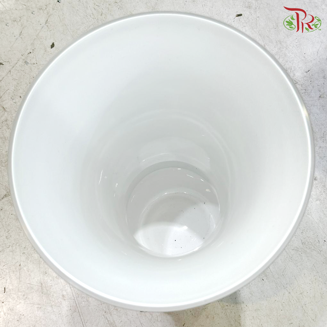 Modern White Vase With Clear Colour Base (251660ADY)
