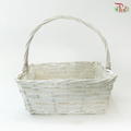 Whitewashed Rectangular Basket