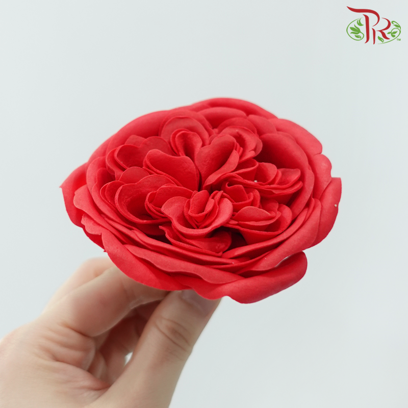 8 Blooms Austen Rose Soap Flower - Red (FBA088)-Red-Pudu Ria Florist-prflorist.com.my