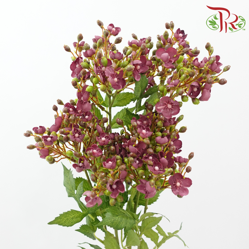 80cm - Artificial Apple Blossom Spray - Purple (2 Stems)