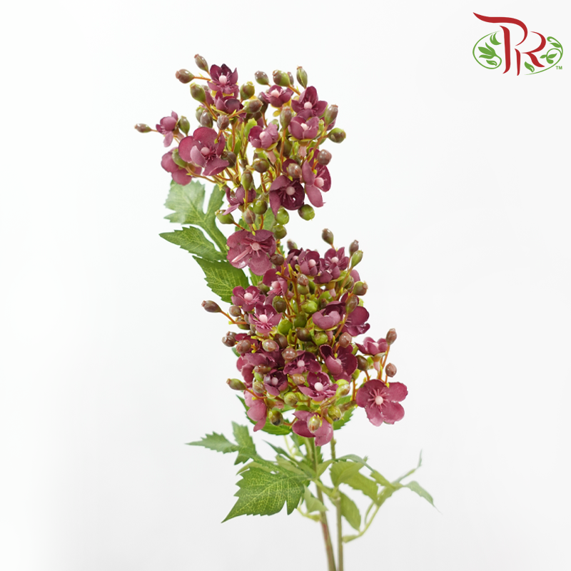 80cm - Artificial Apple Blossom Spray - Purple (2 Stems)