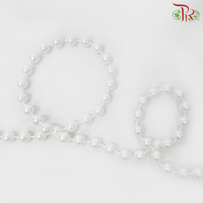 8MM Pearl White Bead Ribbon (17 Meter)-Pudu Ria Florist-prflorist.com.my