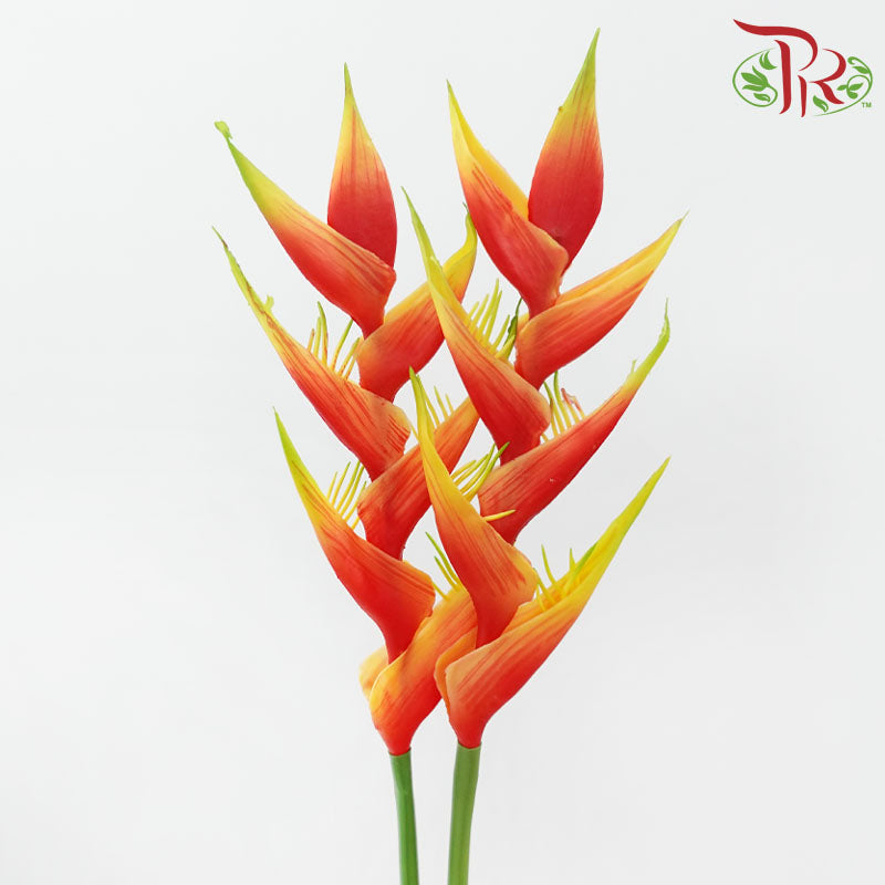 90cm - Artificial Heliconia Spray - Orange (2 Stems)