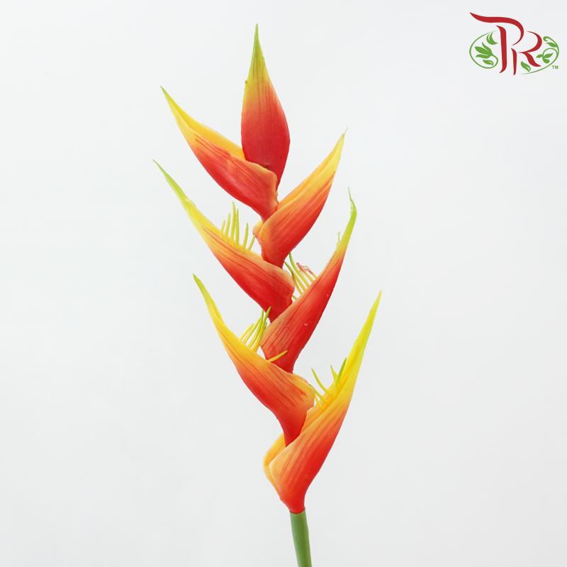 90cm - Artificial Heliconia Spray - Orange (2 Stems)