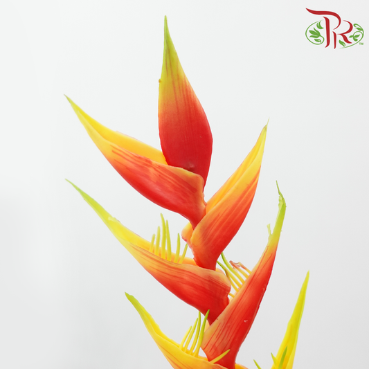 90cm - Artificial Heliconia Spray - Orange (2 Stems)