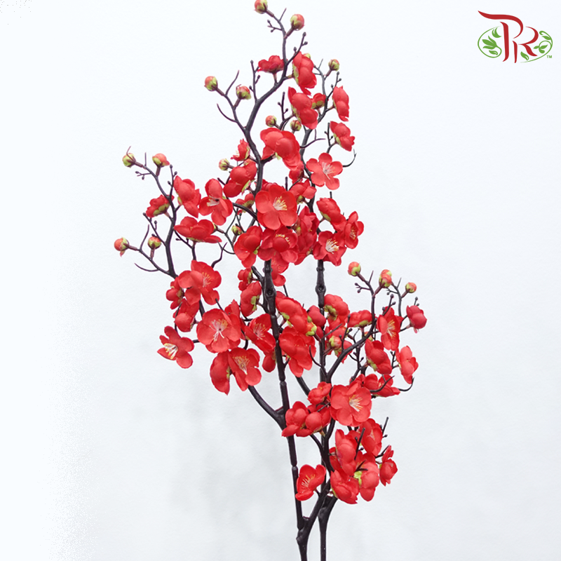 94cm Artificial Cherry Blossom Spray - Red (2 Stems)
