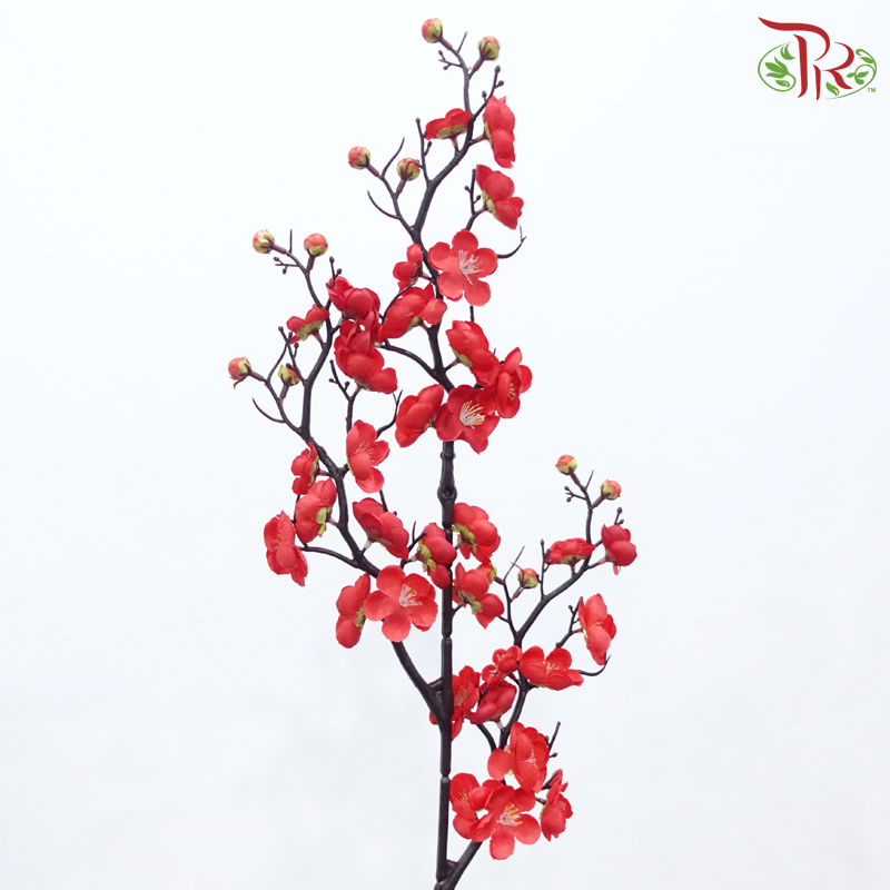 94cm Artificial Cherry Blossom Spray - Red (2 Stems)