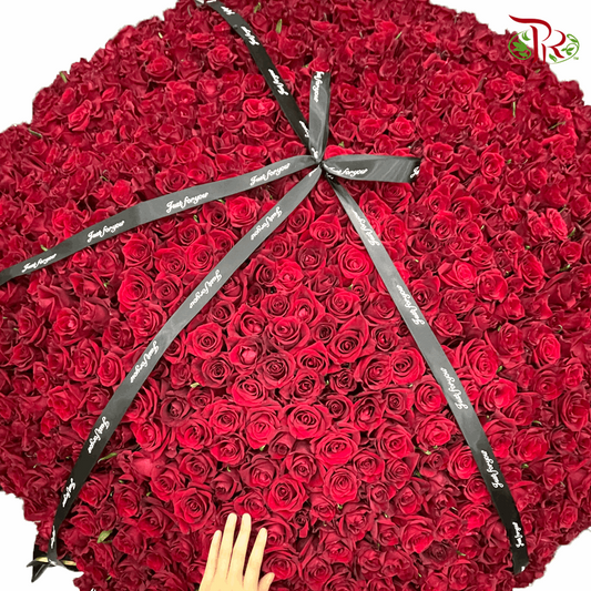 999 stems Roses Flowers Arrangement In Red (Non Portable Style)-Pudu Ria Florist-prflorist.com.my