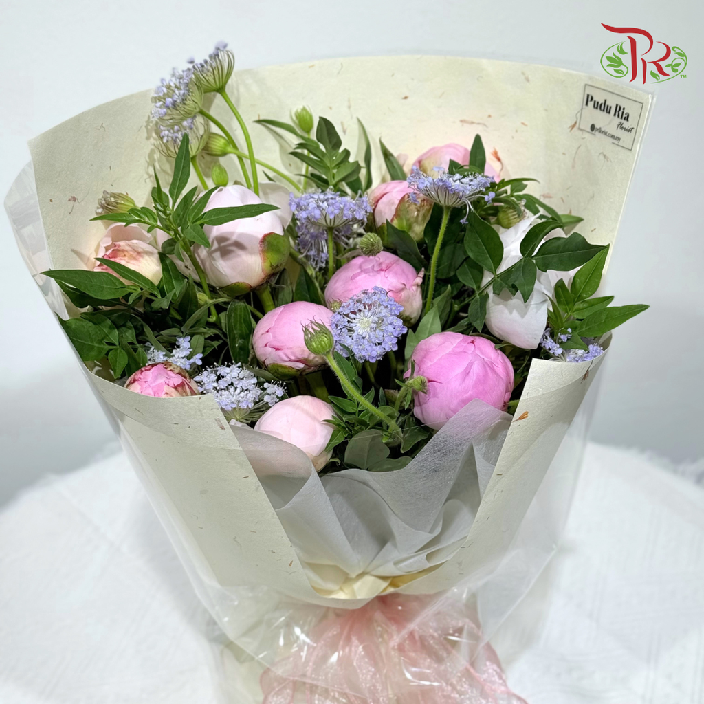 Blooming Garden Peonies Hand Bouquet