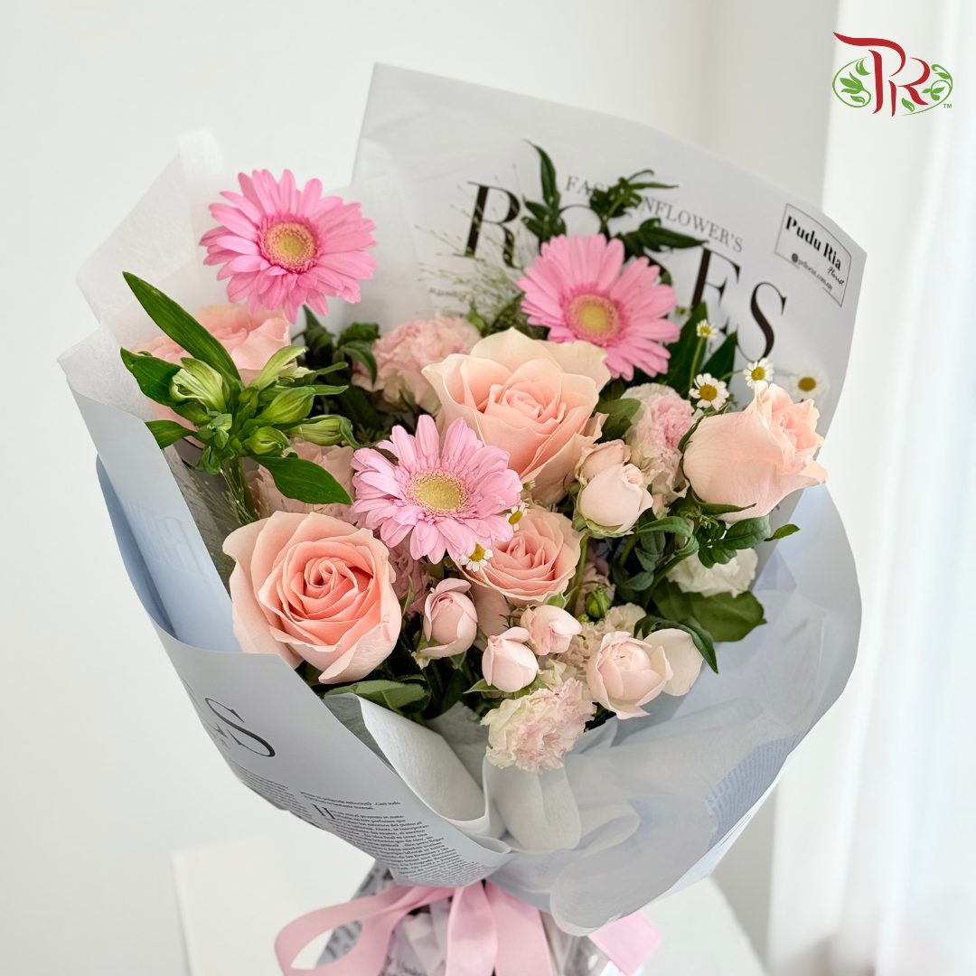 Signature Weekly Flower Bunch - Peachy Pink Sunshine (Big Bunch)