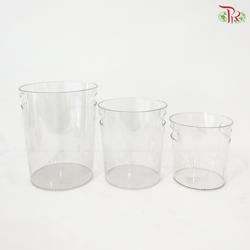 Acrylic Round Container With Handle Hole (With Size Options)