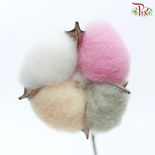 Artificial Cotton Flower - Mixed Colours (10 Stems)