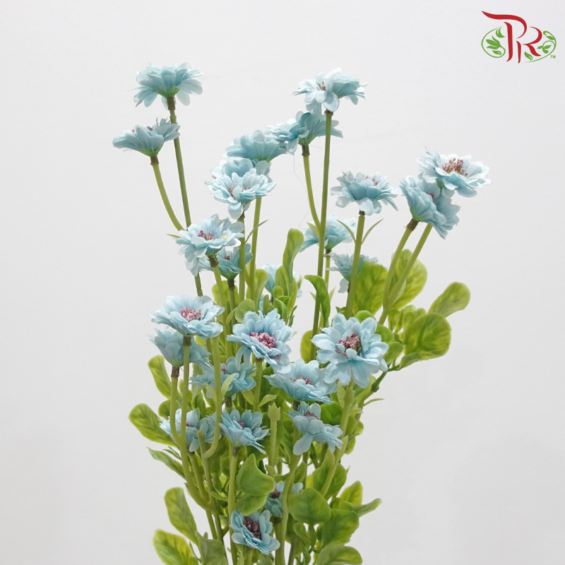 Artificial Mini Pom Pom - Light Blue (2 Stems)
