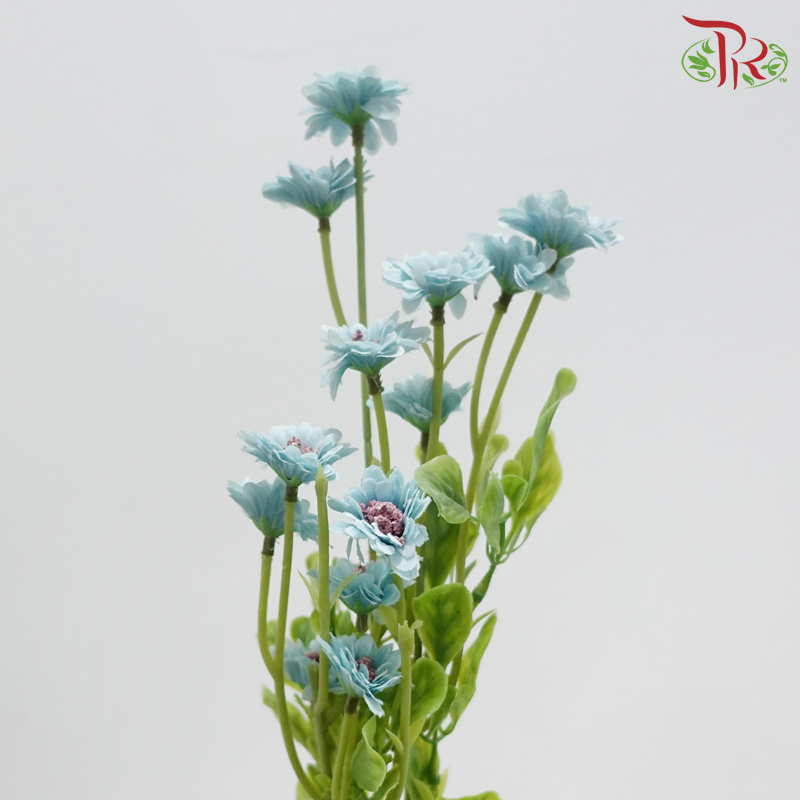 Artificial Mini Pom Pom - Light Blue (2 Stems)