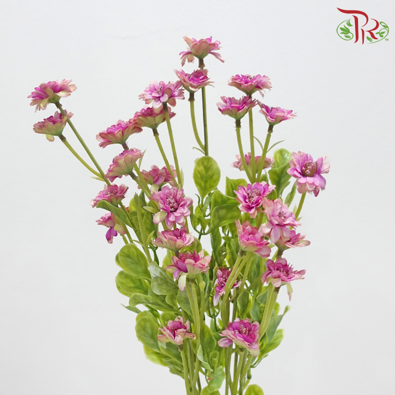 Artificial Mini Pom Pom - Purple (2 Stems)