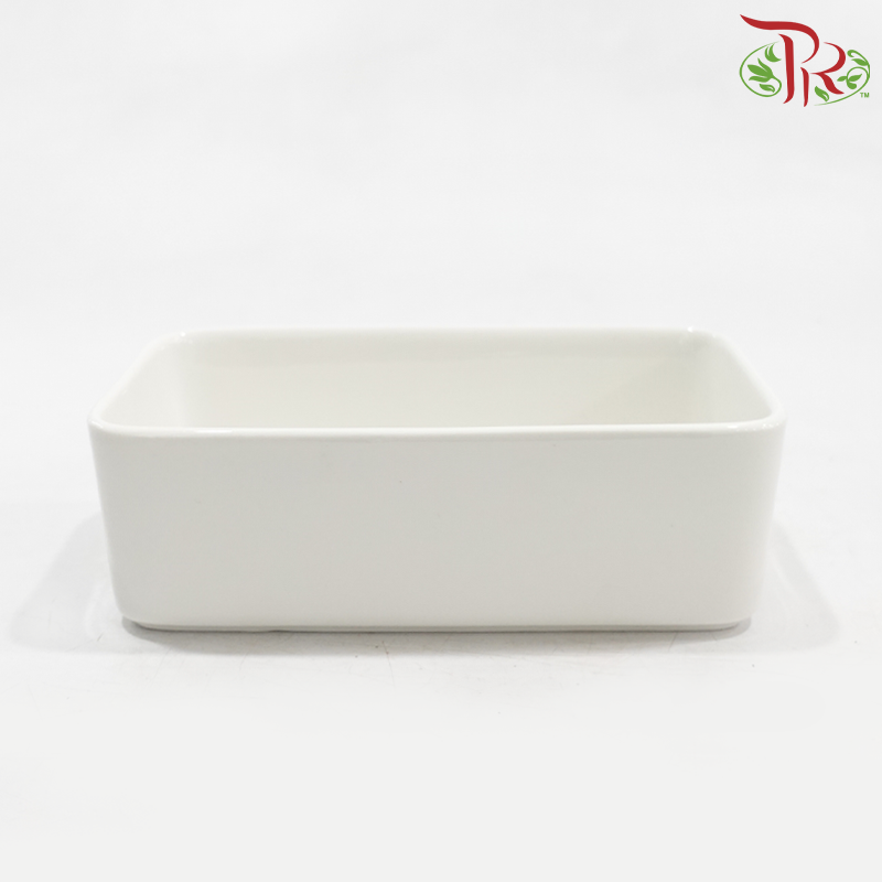 B-SCF - White Rectangular Pot