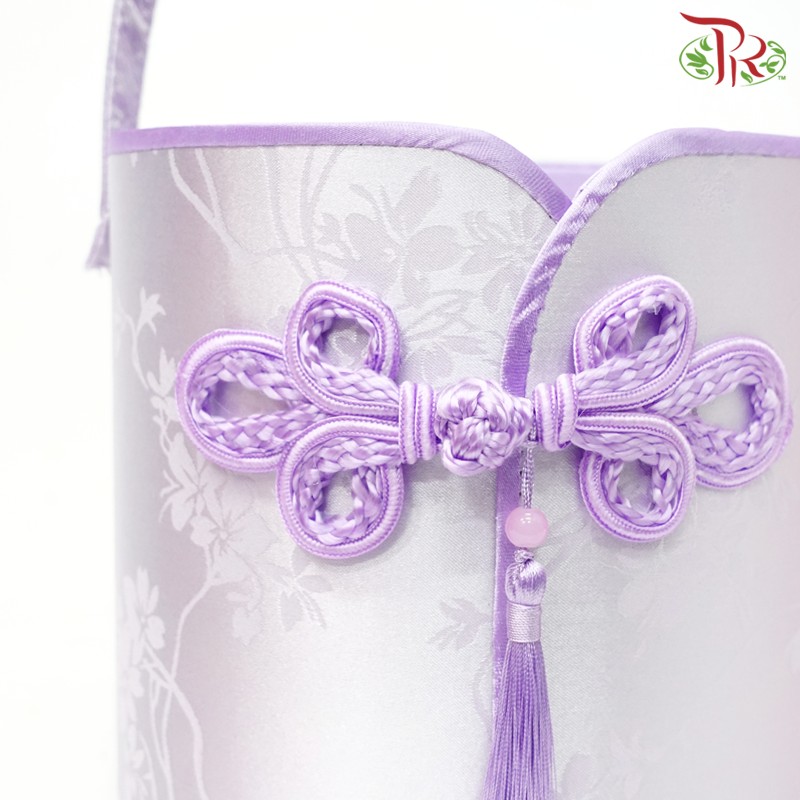 CNY - Single Button Round Hand Held Floral Box ( With Options )