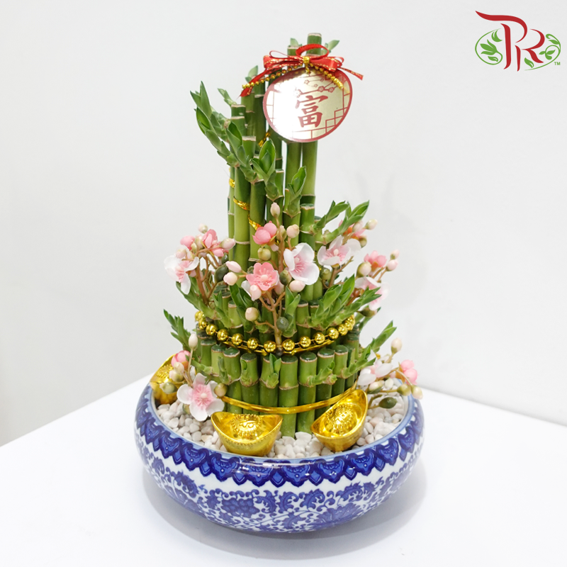 Golden Rise Bamboo Arrangement《蒸蒸日上》(Random Choose Design & CNY Ornaments)