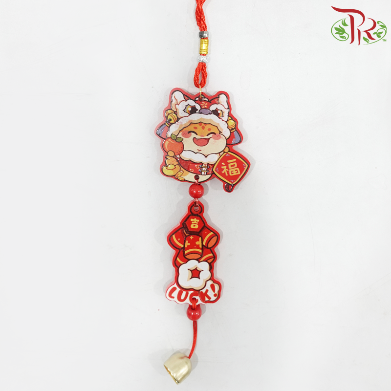 CNY Chevron Board Pendant - Lucky Snake Sending Good Wishes《福蛇来送喜 - 雪弗小挂件》(Per Unit)