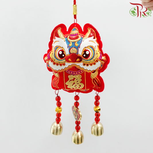 CNY Lucky Ornaments With Bells - Dancing Lion Brings Blessings《舞狮送福》(Per Unit) (Random Choose Design)