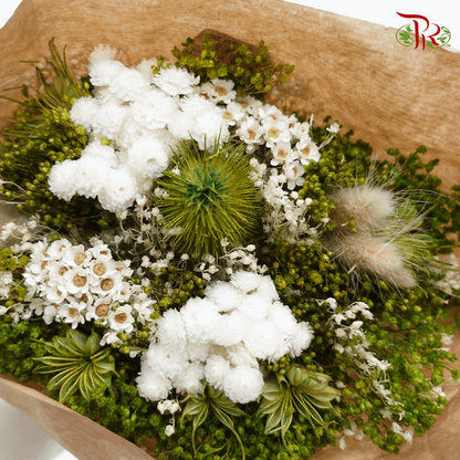 Dried Bouquet Mix - ( Green/ White )