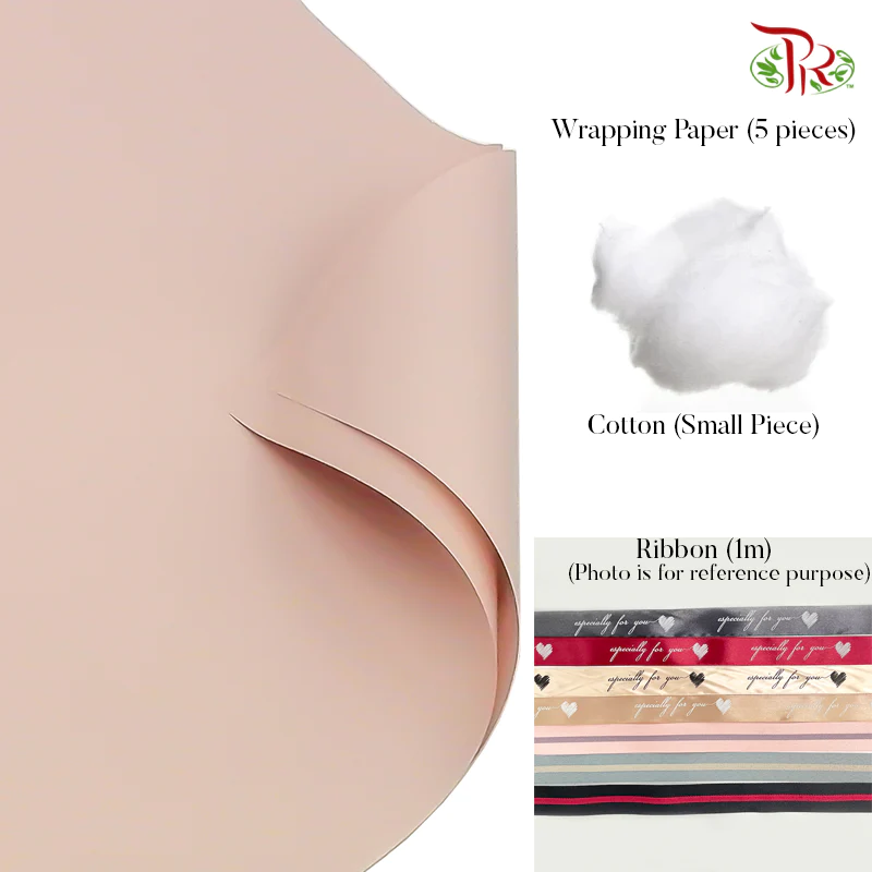 包花懒人包 DIY Self Wrapping Kit (Suitable for small and medium size bouquet)-Almond-Pudu Ria Florist-prflorist.com.my