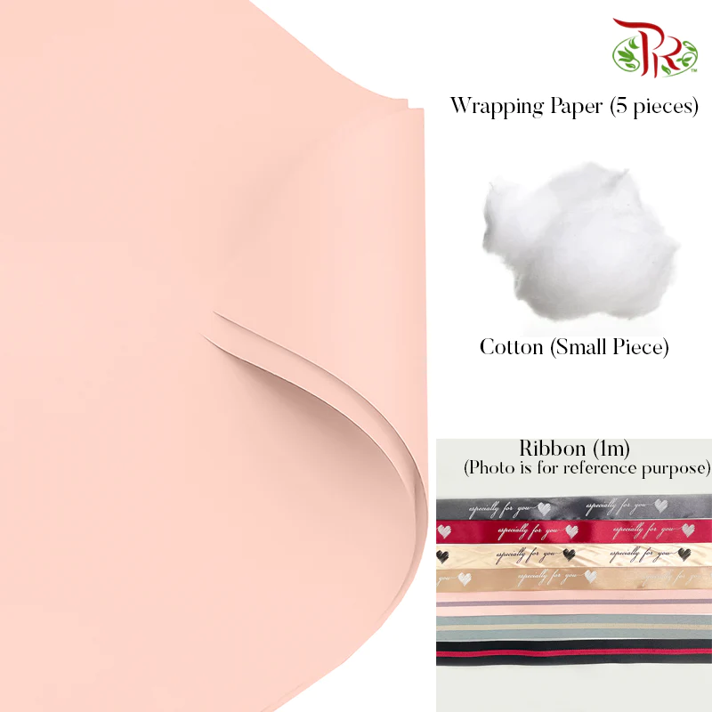 包花懒人包 DIY Self Wrapping Kit (Suitable for small and medium size bouquet)-Champagne-Pudu Ria Florist-prflorist.com.my