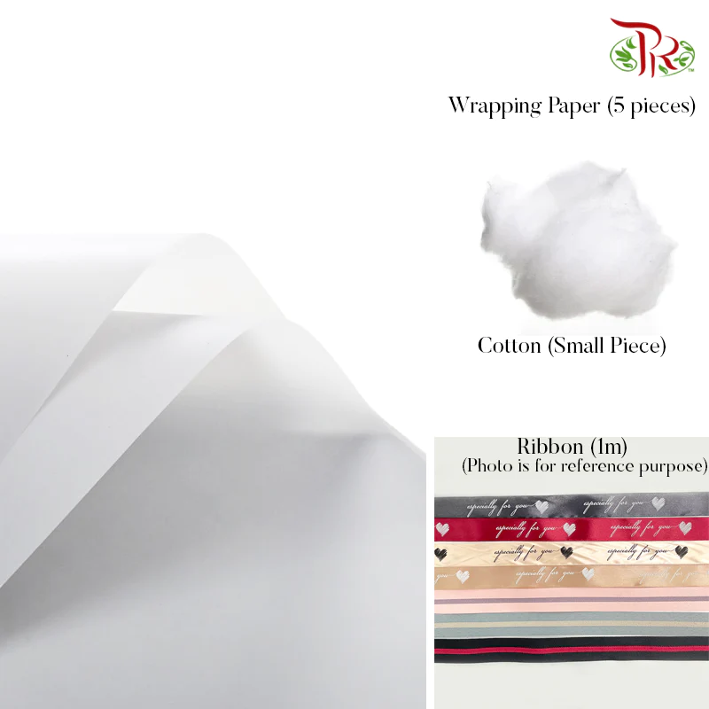 包花懒人包 DIY Self Wrapping Kit (Suitable for small and medium size bouquet)-Frosted-Pudu Ria Florist-prflorist.com.my