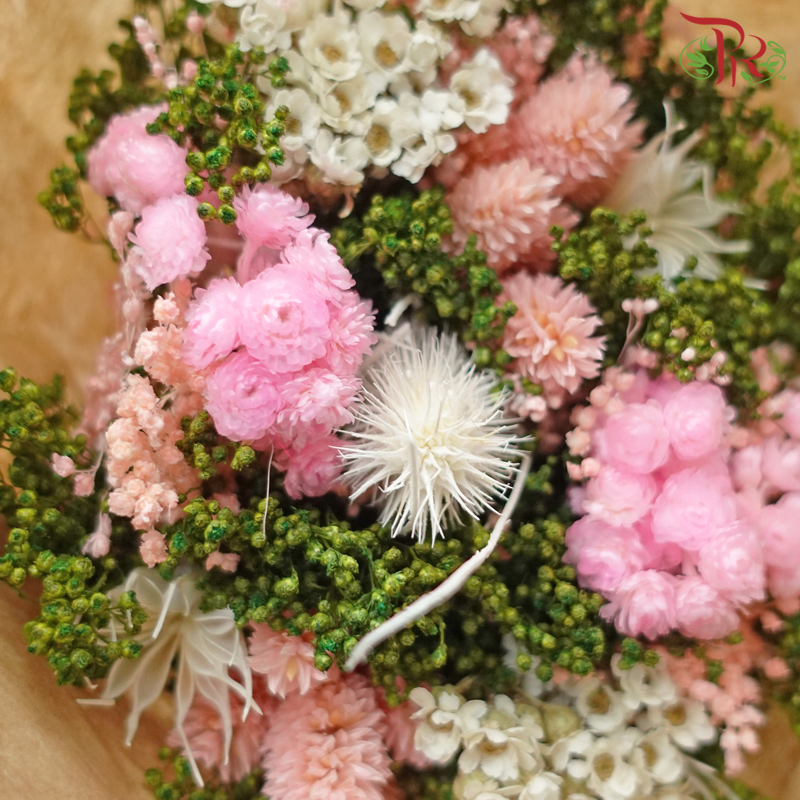 Dried Bouquet Mix - Fantasy Light Pink 05 With Green